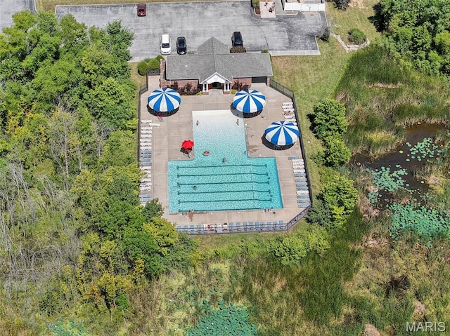 231 Flint Brook Dr, Ofallon, MO 63366 - view from above of property with a pool