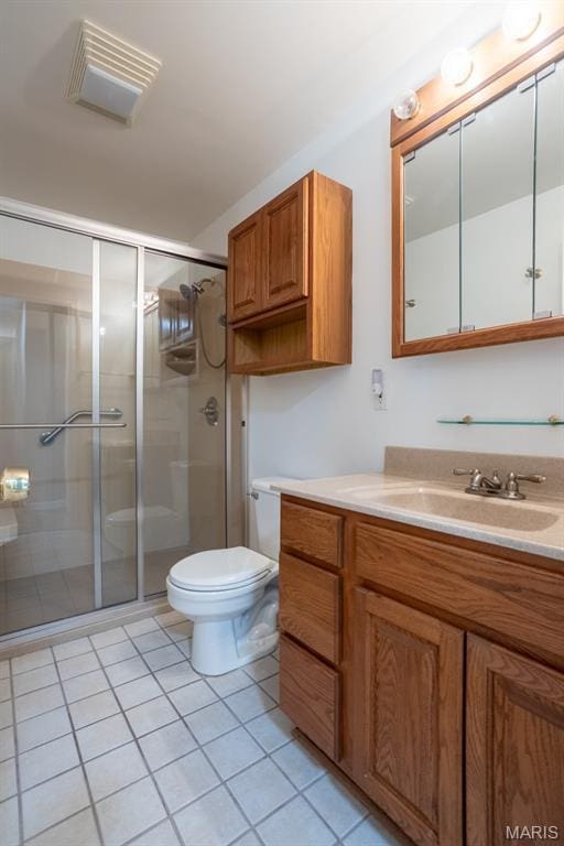 5593 Baronridge Dr Unit 7, Saint Louis, MO 63129 - bathroom with tile patterned flooring, vanity, and a stall shower