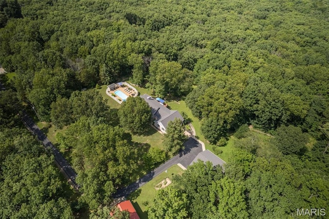 5090 Green Hills Rd, Festus, MO 63028 - aerial view of property and surrounding area featuring a heavily wooded area