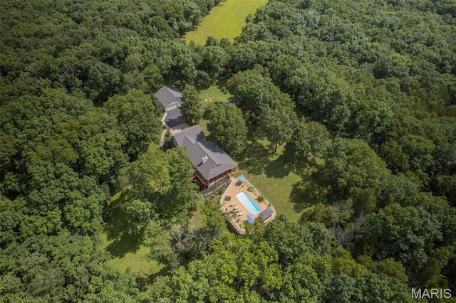 5090 Green Hills Rd, Festus, MO 63028 - aerial view of property and surrounding area featuring a forest