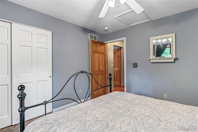 5090 Green Hills Rd, Festus, MO 63028 - bedroom with a closet and ceiling fan