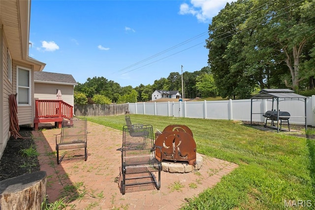 21 September St, Moscow Mills, MO 63362 - fenced backyard with a gazebo