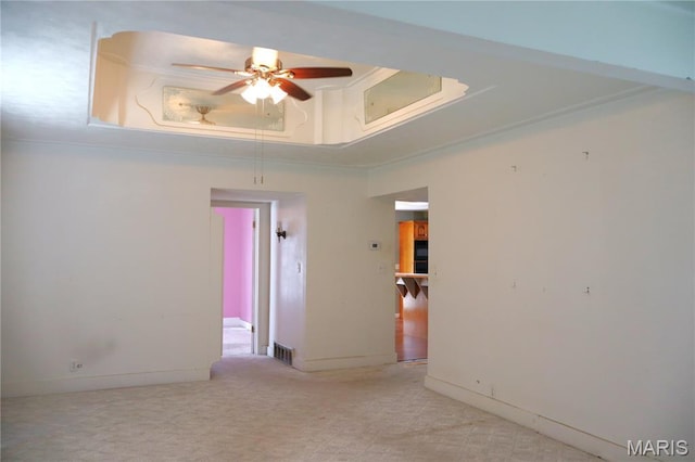 616 Greensferry Rd, Jackson, MO 63755 - carpeted empty room with a tray ceiling and ceiling fan