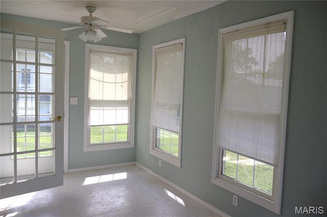 616 Greensferry Rd, Jackson, MO 63755 - entryway featuring unfinished concrete floors and a ceiling fan