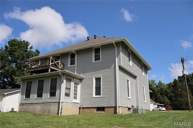 616 Greensferry Rd, Jackson, MO 63755 - back of property featuring a balcony and a lawn