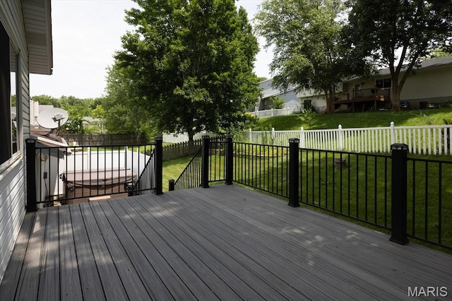 1715 Foxglove Dr, Saint Charles, MO 63303 - wooden deck with a fenced backyard