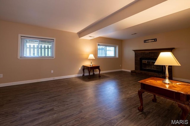 1715 Foxglove Dr, Saint Charles, MO 63303 - unfurnished living room featuring wood finished floors and a fireplace