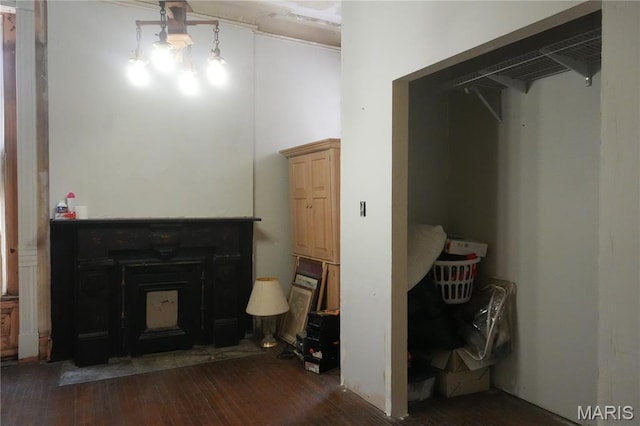 3632 Cook Ave, Saint Louis, MO 63113 - interior space featuring wood finished floors and a wood stove