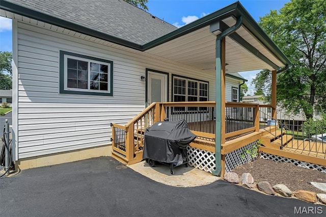 104 Miller Dr, Fenton, MO 63026 - deck featuring grilling area and a patio area