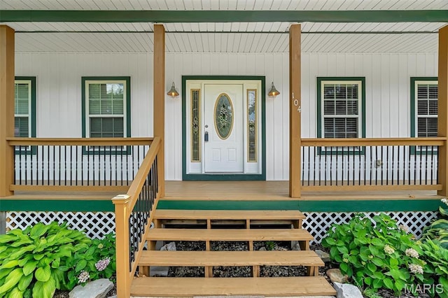 104 Miller Dr, Fenton, MO 63026 - doorway to property featuring a porch