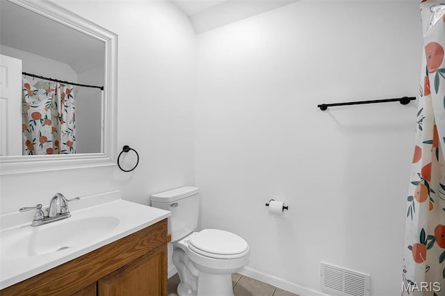 104 Miller Dr, Fenton, MO 63026 - bathroom with vanity, tile patterned flooring, and a shower with shower curtain