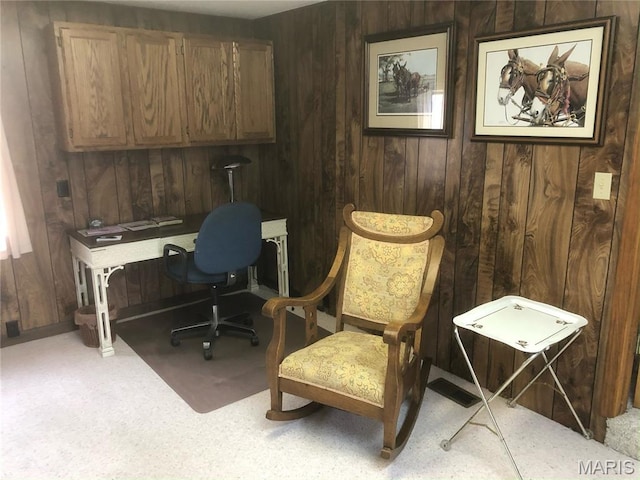 4840 S Point Rd, Washington, MO 63090 - carpeted home office featuring wood walls