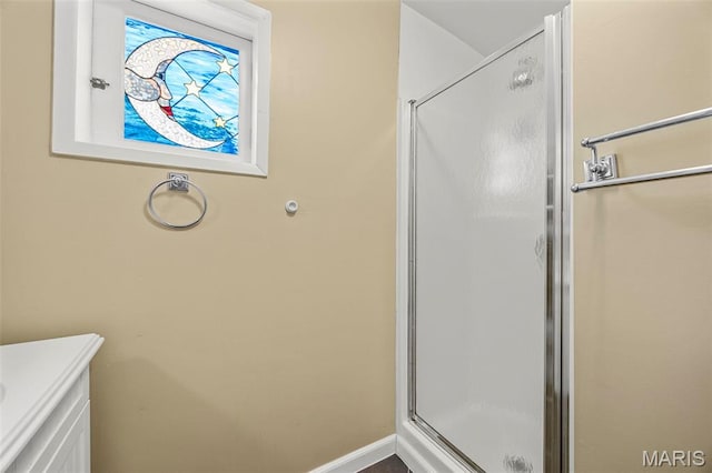 10122 Niblic Dr, Saint Louis, MO 63114 - full bath with a stall shower and vanity