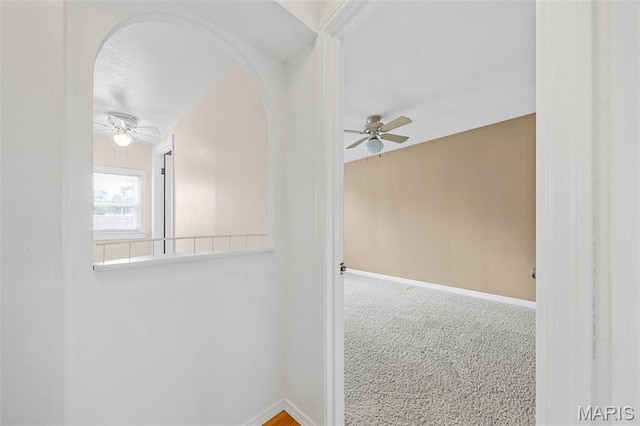 10122 Niblic Dr, Saint Louis, MO 63114 - corridor with arched walkways and carpet flooring