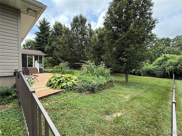 9457 Chavez Dr, Sunset Hills, MO 63127 - view of grassy yard featuring a sunroom