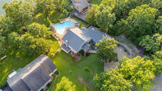 441 Rue Martel, Bonne Terre, MO 63628 - drone / aerial view of a pool