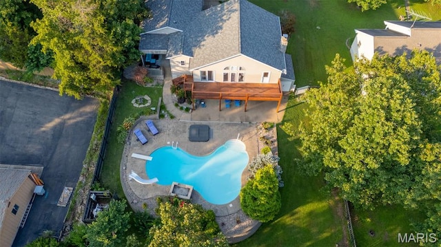 441 Rue Martel, Bonne Terre, MO 63628 - view from above of property featuring a pool area