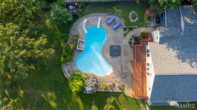 441 Rue Martel, Bonne Terre, MO 63628 - bird's eye view of a pool area