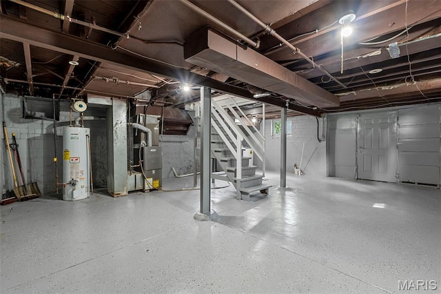 6629 Barken Ave, Northwoods, MO 63121 - below grade area with gas water heater and stairway