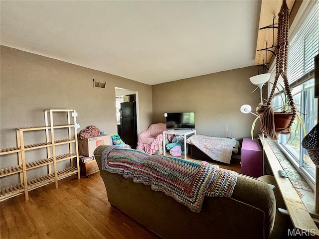5540 Arthur Ave, Saint Louis, MO 63139 - living room featuring wood finished floors and lofted ceiling