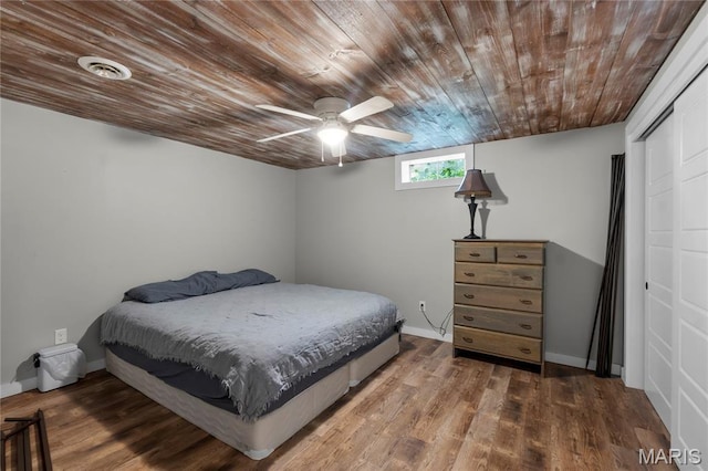 1658 County Road 435, Jackson, MO 63755 - bedroom featuring wooden ceiling, wood finished floors, and a ceiling fan