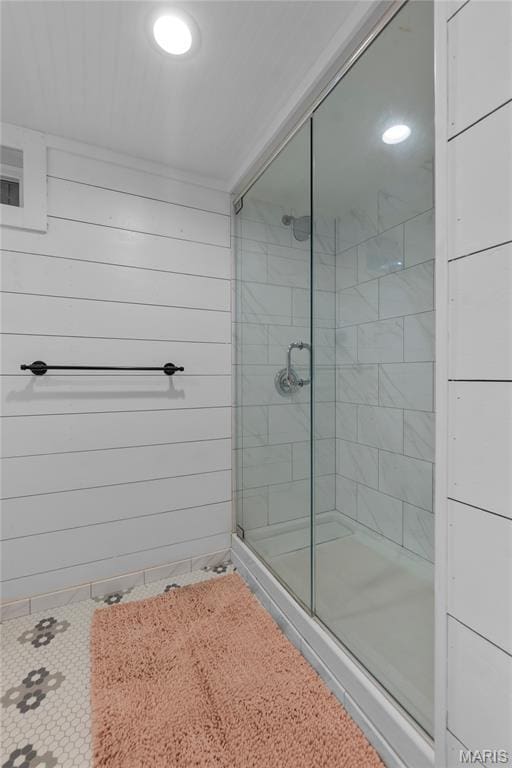 1658 County Road 435, Jackson, MO 63755 - full bathroom with a stall shower and recessed lighting