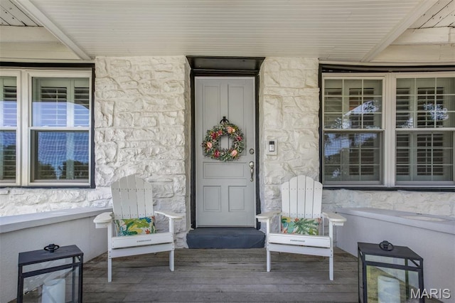 354 Frieda Ave, Kirkwood, MO 63122 - entrance to property with stone siding and covered porch