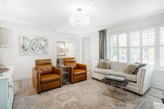 354 Frieda Ave, Kirkwood, MO 63122 - living area with crown molding and a chandelier