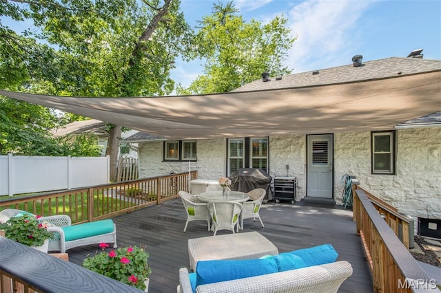 354 Frieda Ave, Kirkwood, MO 63122 - wooden deck with outdoor dining area and grilling area