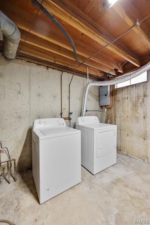 164 Burtonwood Dr, Ballwin, MO 63011 - washroom with independent washer and dryer and electric panel