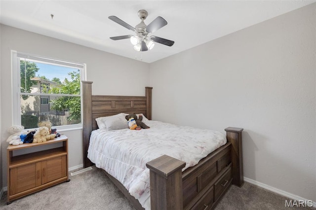 164 Burtonwood Dr, Ballwin, MO 63011 - bedroom with carpet and a ceiling fan