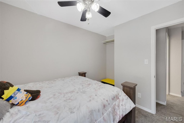 164 Burtonwood Dr, Ballwin, MO 63011 - bedroom featuring carpet floors and a ceiling fan