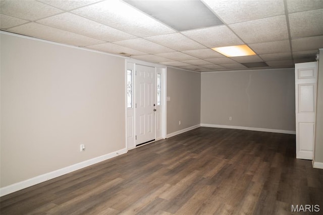 1688 Notre Dame Dr, Bonne Terre, MO 63628 - foyer featuring dark wood-type flooring and a drop ceiling