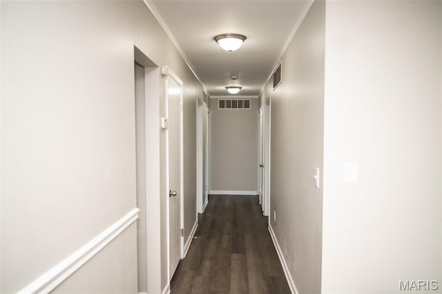 1688 Notre Dame Dr, Bonne Terre, MO 63628 - hall with dark wood-type flooring and baseboards