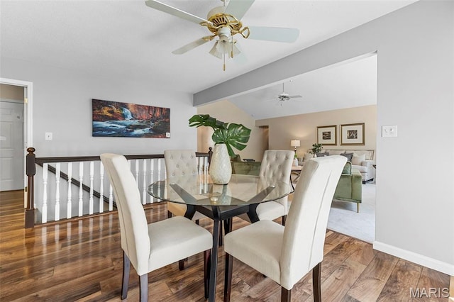 3164 Willow Bend Dr, Saint Charles, MO 63303 - dining space with ceiling fan and wood finished floors