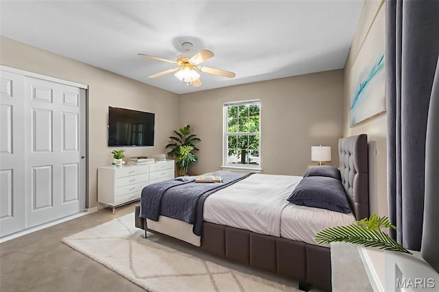 3164 Willow Bend Dr, Saint Charles, MO 63303 - bedroom with light colored carpet and ceiling fan