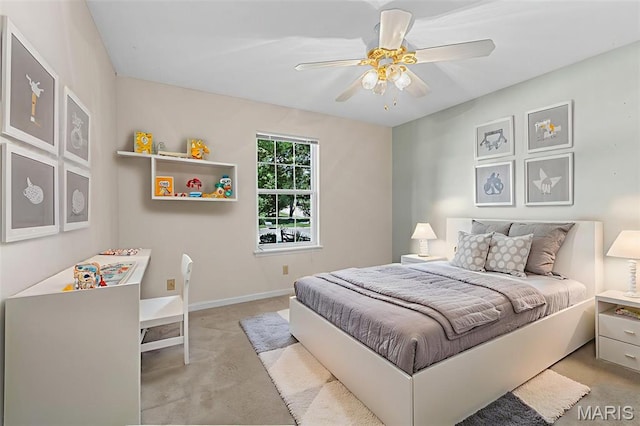 3164 Willow Bend Dr, Saint Charles, MO 63303 - bedroom featuring light carpet and ceiling fan