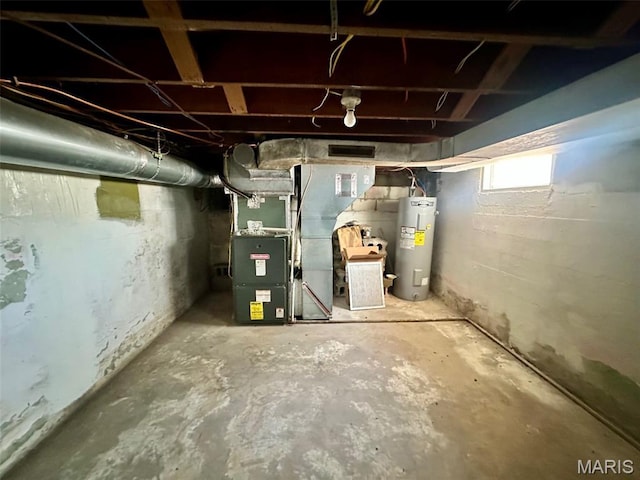 202 Maple, Licking, MO 65542 - basement with water heater and heating unit