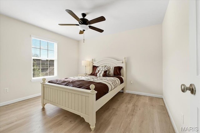 334 Lauren Lndg, Ballwin, MO 63021 - bedroom featuring light wood finished floors and ceiling fan