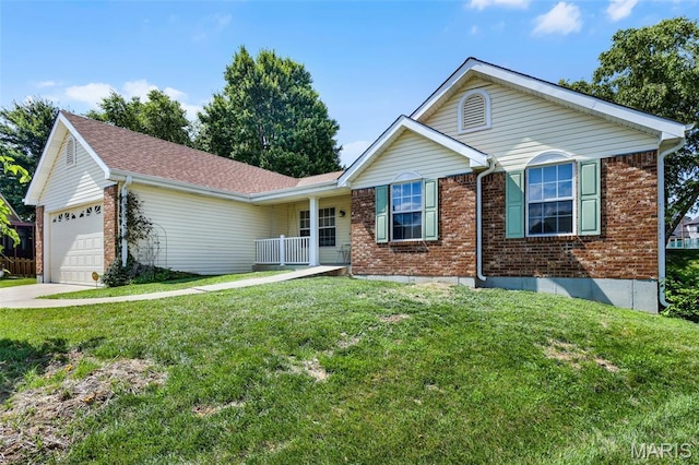 3816 Keeneland Ct, Florissant, MO 63034 - ranch-style house featuring brick siding, a garage, a front lawn, and concrete driveway