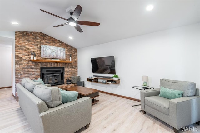 616 E Brentmoor Dr, Troy, IL 62294 - living area with vaulted ceiling, wood finished floors, and a ceiling fan