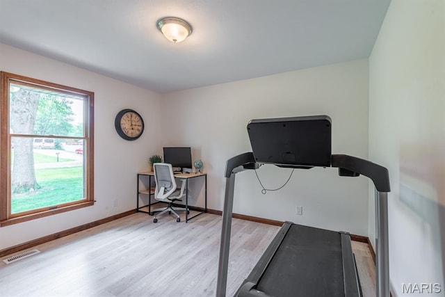 616 E Brentmoor Dr, Troy, IL 62294 - home office featuring light wood-style flooring and baseboards
