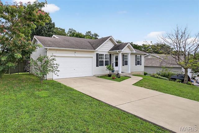 40 Valley Farms Dr, Winfield, MO 63389 - single story home with driveway, a garage, and a shingled roof