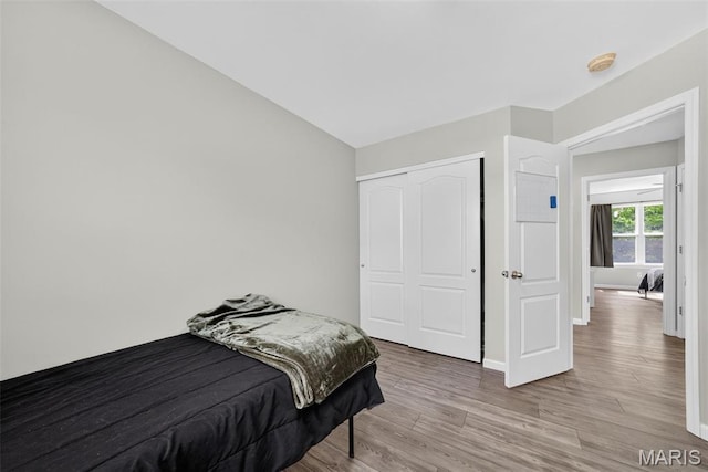 40 Valley Farms Dr, Winfield, MO 63389 - bedroom featuring light wood-type flooring and a closet