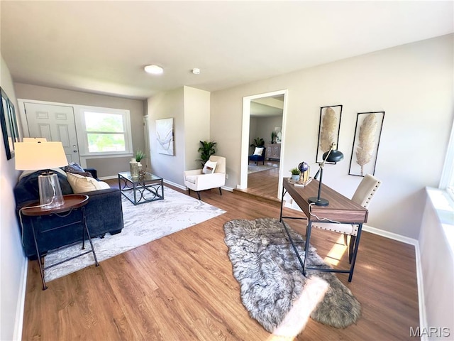 1248 Lynchester Ln, Kirkwood, MO 63122 - living area with baseboards and wood finished floors