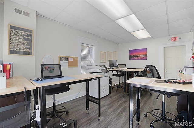 401 Elm St, Washington, MO 63090 - office space with a paneled ceiling and dark wood finished floors