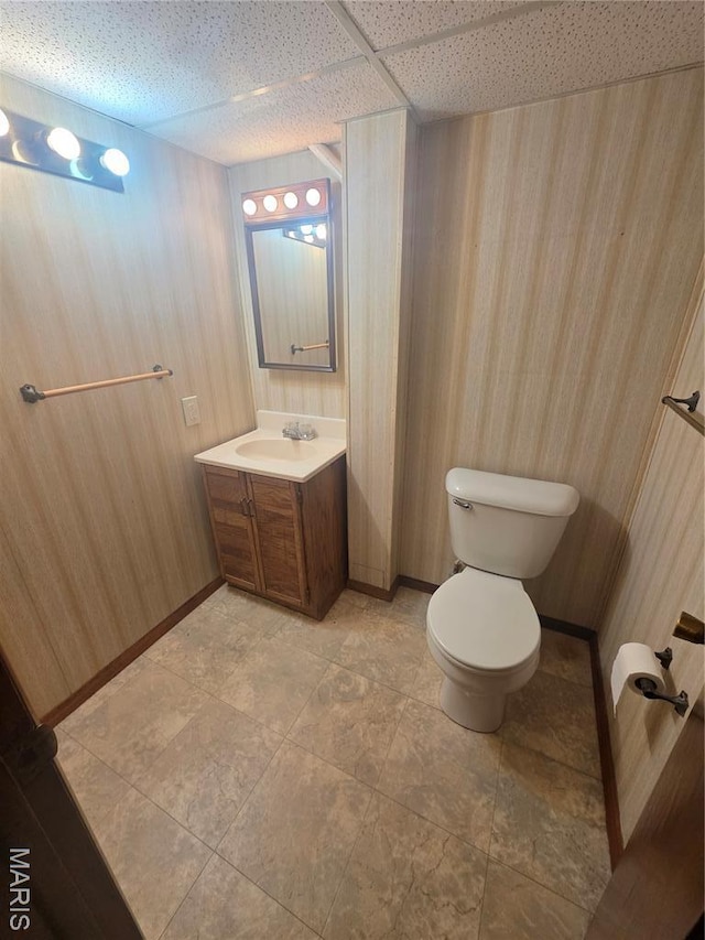 132 Linn Dr, Saint Genevieve, MO 63670 - bathroom featuring vanity and a drop ceiling