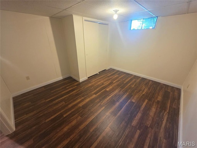 132 Linn Dr, Saint Genevieve, MO 63670 - basement with dark wood-style floors and baseboards