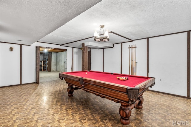 5028 Baldcypress Ct, Saint Louis, MO 63128 - playroom featuring a textured ceiling and billiards
