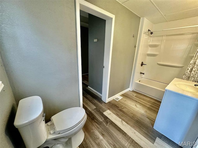 316 Church St, East Alton, IL 62024 - bathroom featuring wood finished floors, shower / tub combination, and vanity